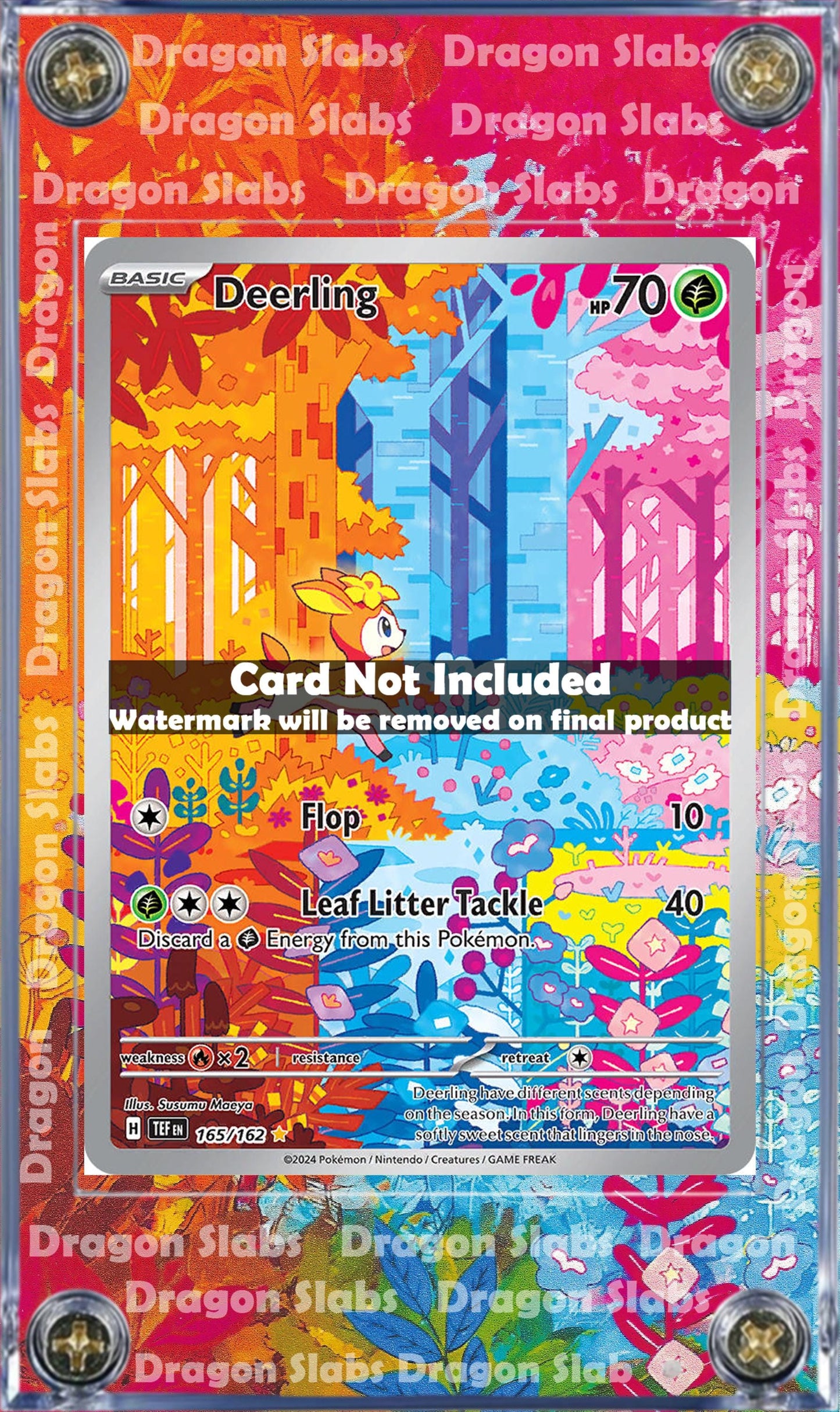 x2 Pokemon Deerling 165/162 & Sawsbuck 166/162 Extended Art Custom Cases