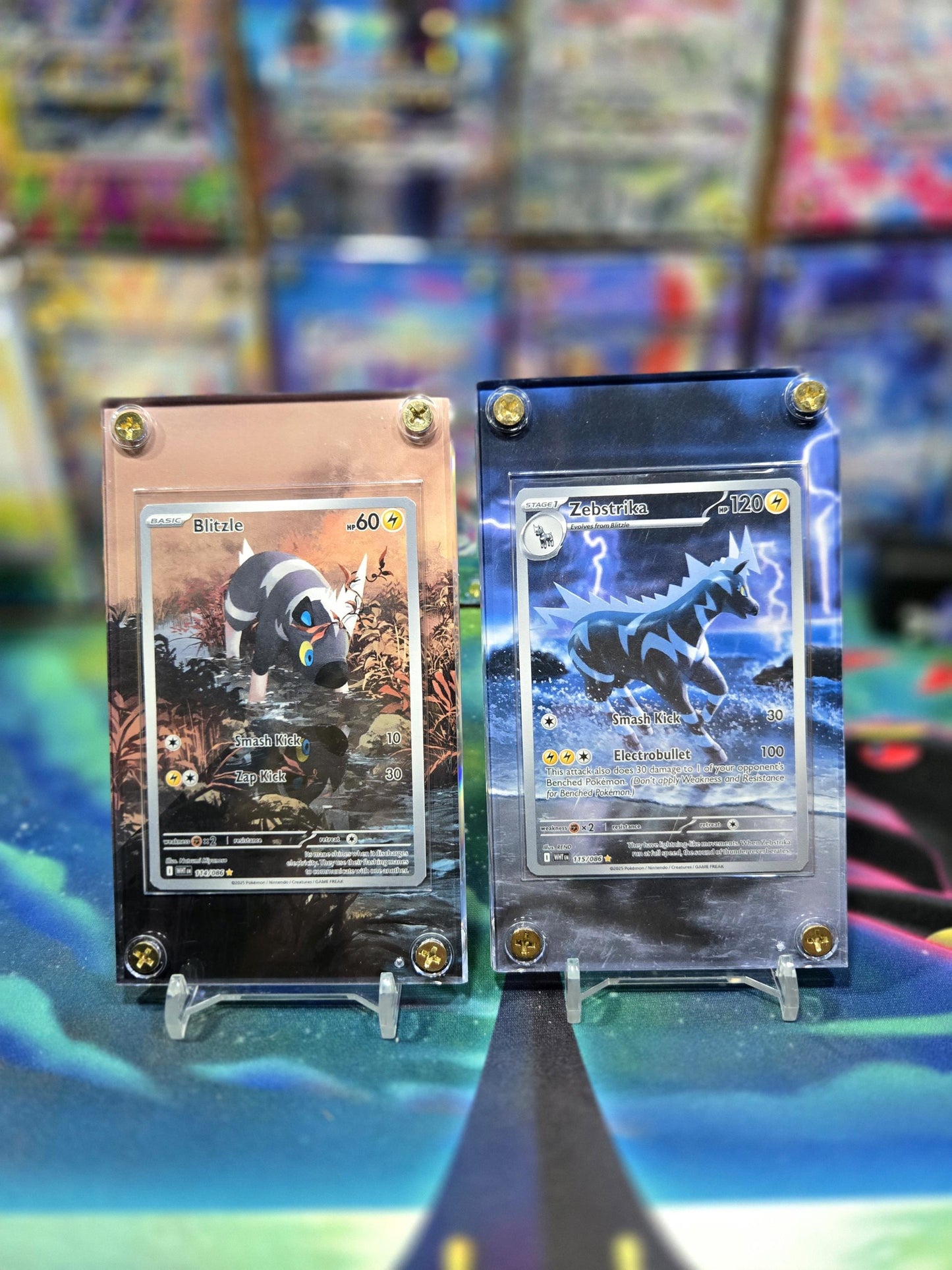 x2 Pokemon Blitzle Zebstrika 114 115 IR White Flare Extended Art Cases