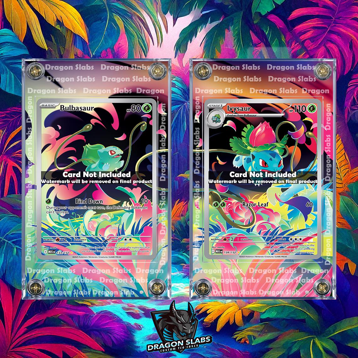 x2 Pokemon Bulbasaur & Ivysaur IR 133 134/132 Extended Artwork Cases