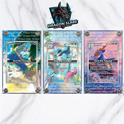 x3 Pokemon Oshawott Dewott Samurott IR 102 103 104 White Flare Extended Art Cases