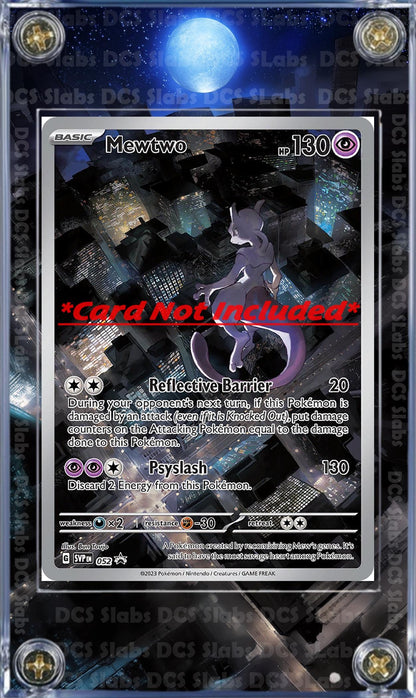 x2 Pokemon Mewtwo & Mew 151 Promo 052 and 053 Custom Display Cases Extended Artwork