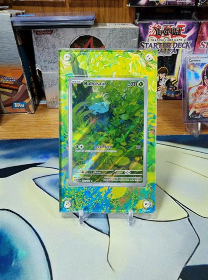 Pokemon 151 Bulbasaur IR 166 Custom Display Case Extended Artwork