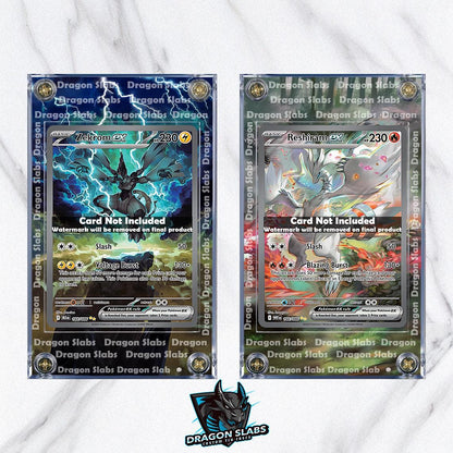 x2 Pokemon Zekrom EX & Reshiram EX 166 White Flare Extended Art Cases
