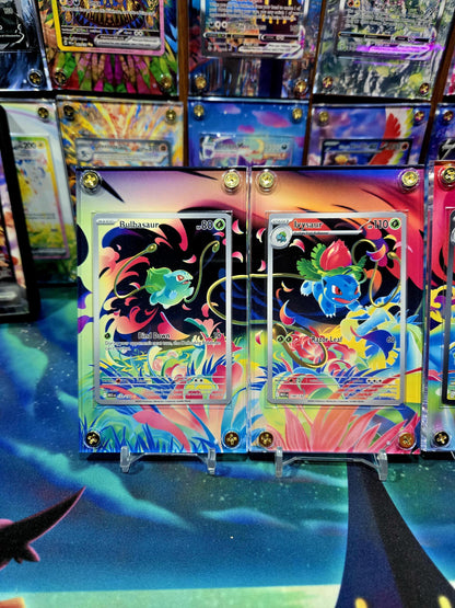 x3 Bulbasaur Ivysaur Mega Venusaur EX SIR IR 133 134 177/132 Mega Evolution Extended Artwork Cases