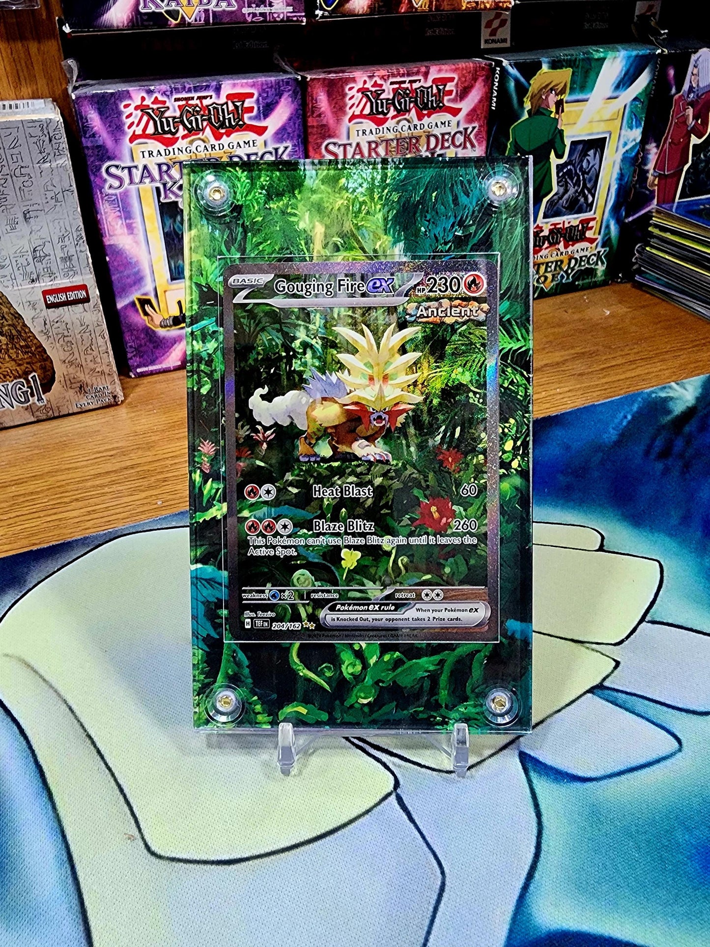 Pokemon Gouging Fire EX 204 Custom Display Case Extended Artwork from Silver Tempest