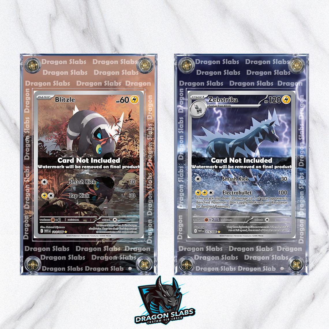 x2 Pokemon Blitzle Zebstrika 114 115 IR White Flare Extended Art Cases