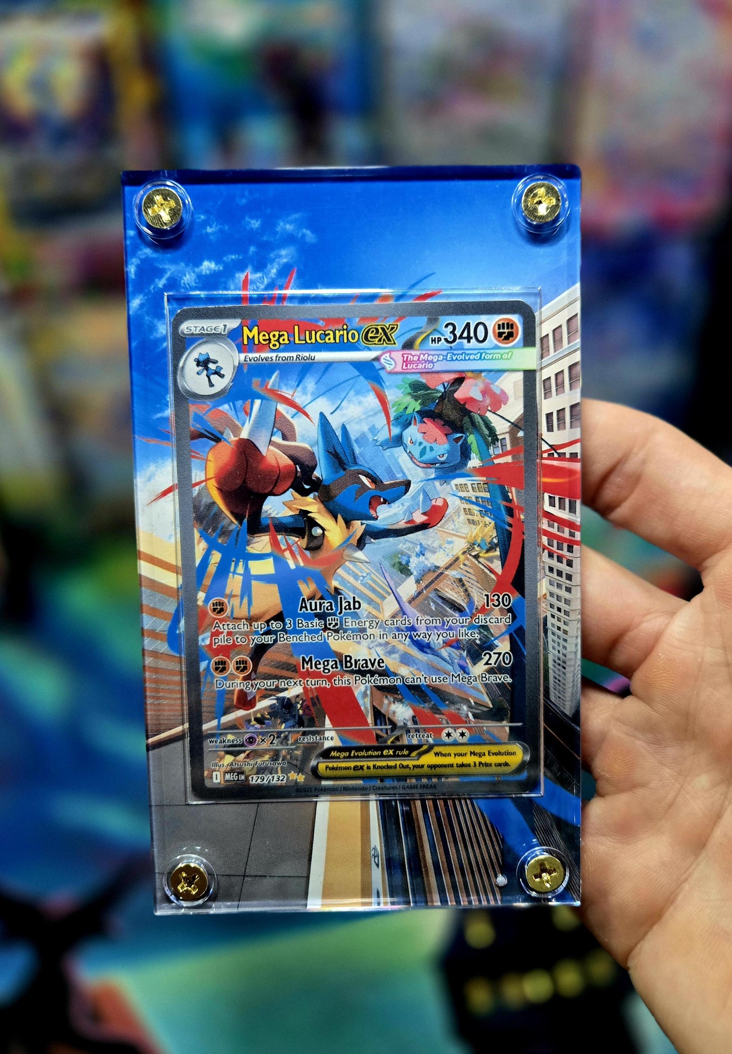 Pokemon Mega Lucario ex 179 /132 Mega Evolution Extended Art Custom Case