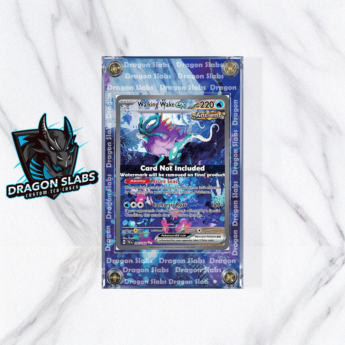 Pokemon Walking Wake EX 205 Custom Display Case Extended Artwork From Silver Tempest
