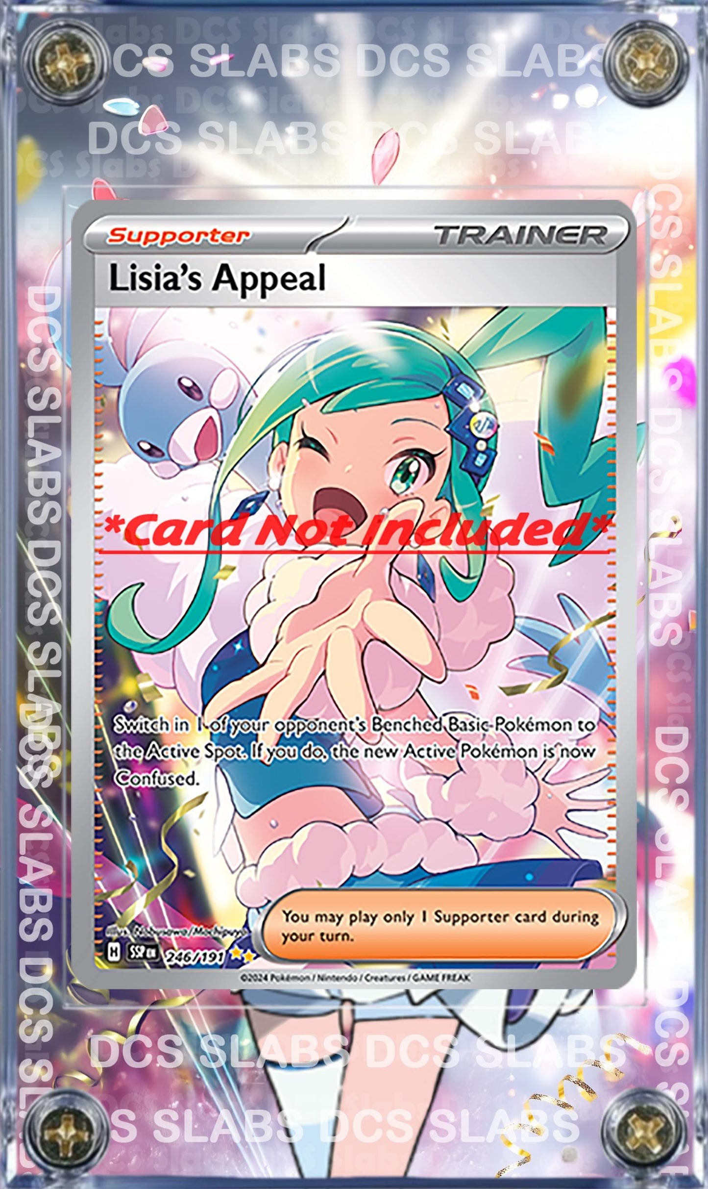 x2 Pokemon Lisia's Appeal Surging Sparks 246/191 SIR  234/191 IR Full Art Extended Artwork Cases