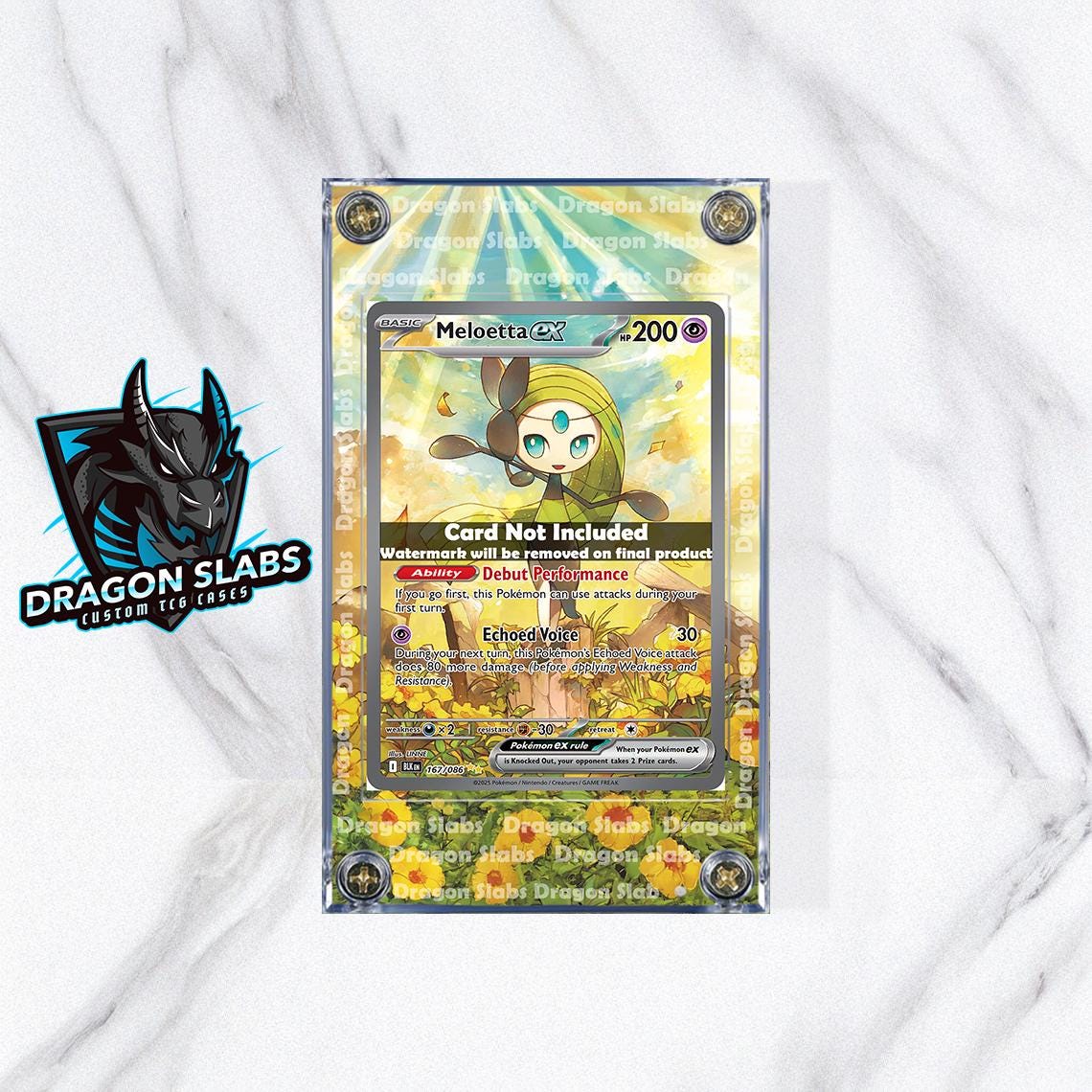 Pokemon Meloetta EX 167/086 SIR Black Bolt Extended Art Case