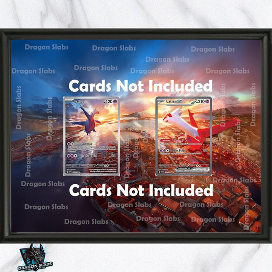 Pokemon Latias 239 & Latios 203 Surging Sparks Extended Art 8.5 x 11" Frame
