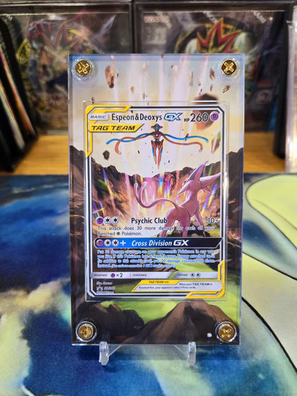 Espeon & Deoxys GX Tag Team SM240 Promo Extended Artwork Case
