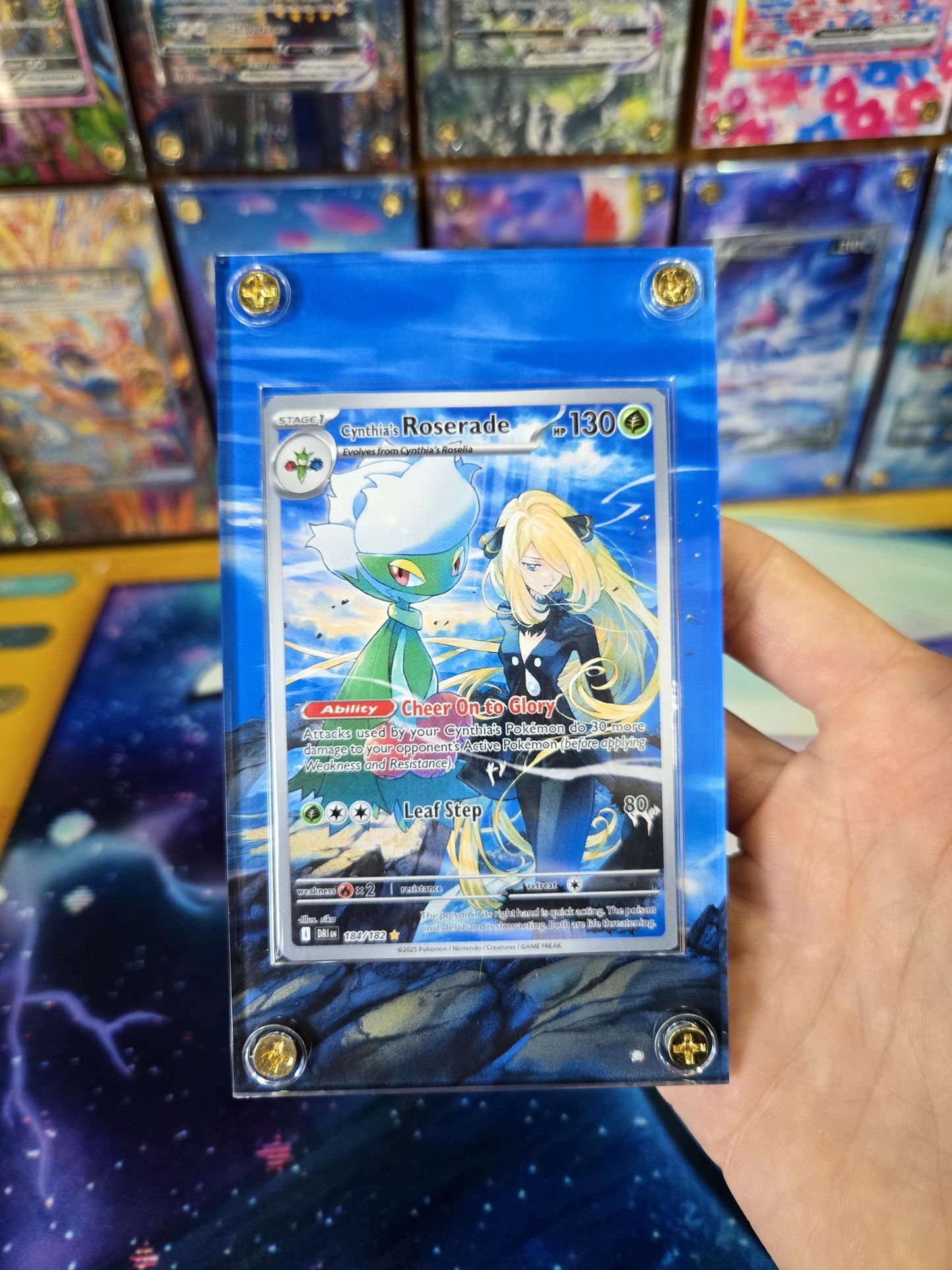 x2 Pokemon Cynthia's Garchomp EX 232 Roserade Destined Rivals Extended Art Case