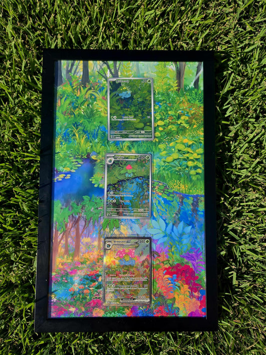 Pokemon 151 Bulbasaur, Ivysaur, Venusaur EX 8.5 x 14" Display Frame Extended Artwork Frame