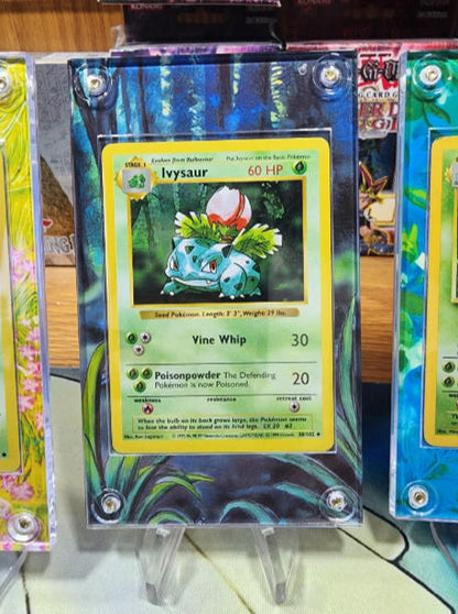 x3 Pokemon Bulbasaur Ivysaur Venusaur Base Set Extended Artwork Cases