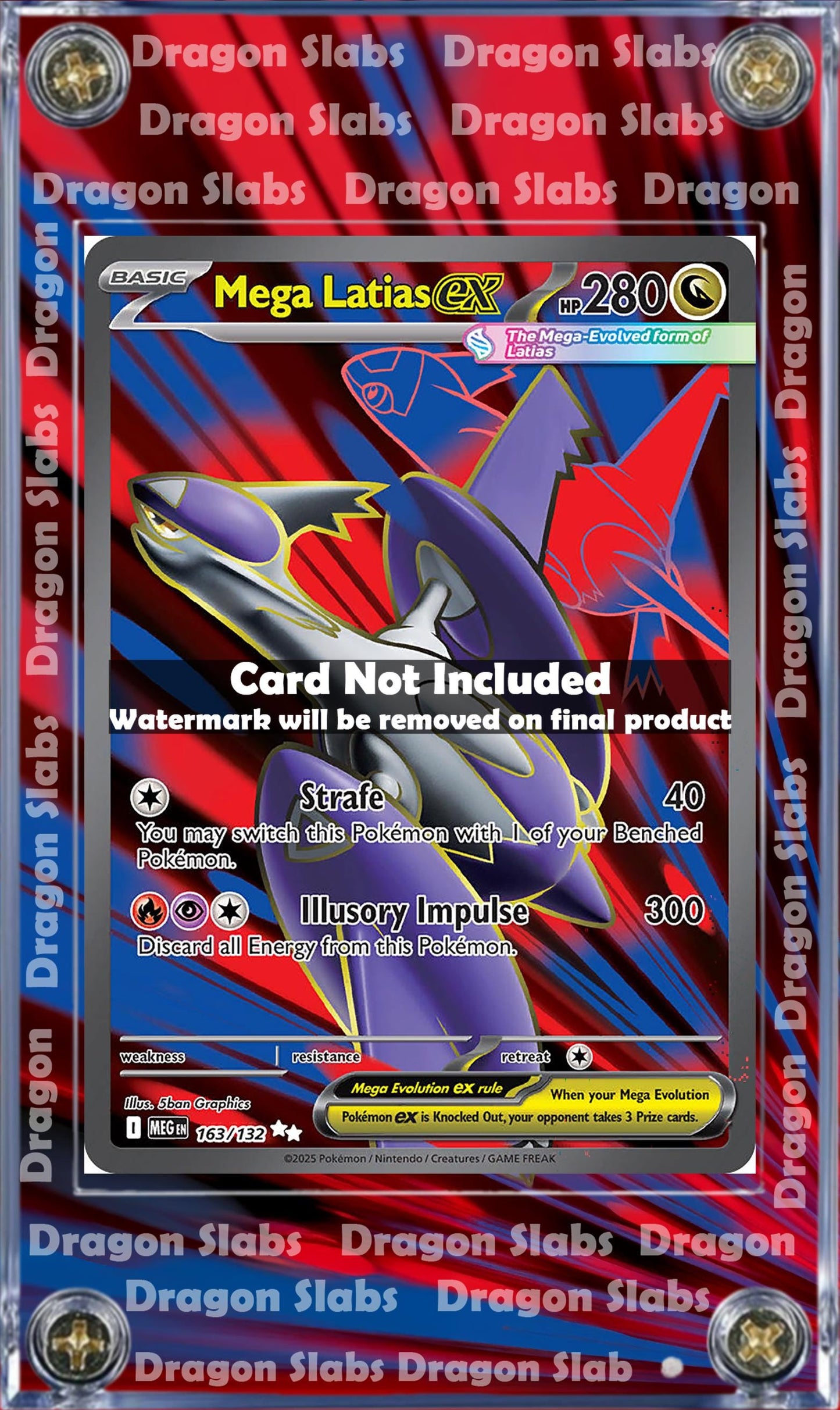 Pokemon Mega Latias EX 163/132 Mega Evolution Extended Art Custom Case