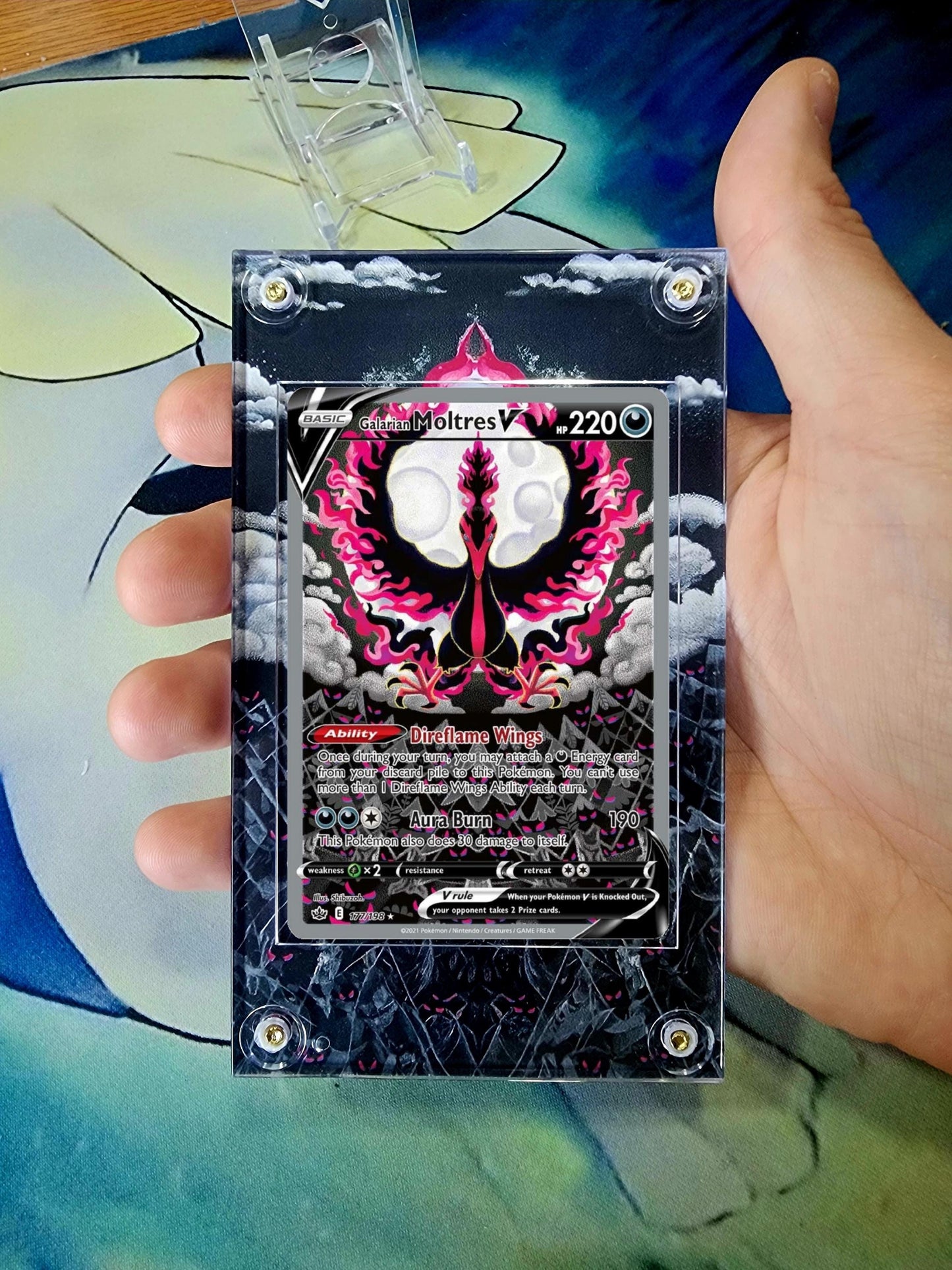 Pokemon Galarian Moltres V Chilling Reign 177/198 Extended Artwork Case