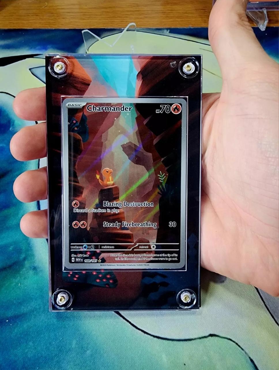 Pokemon 151 Charmander IR 168 Custom Display Case Extended Artwork