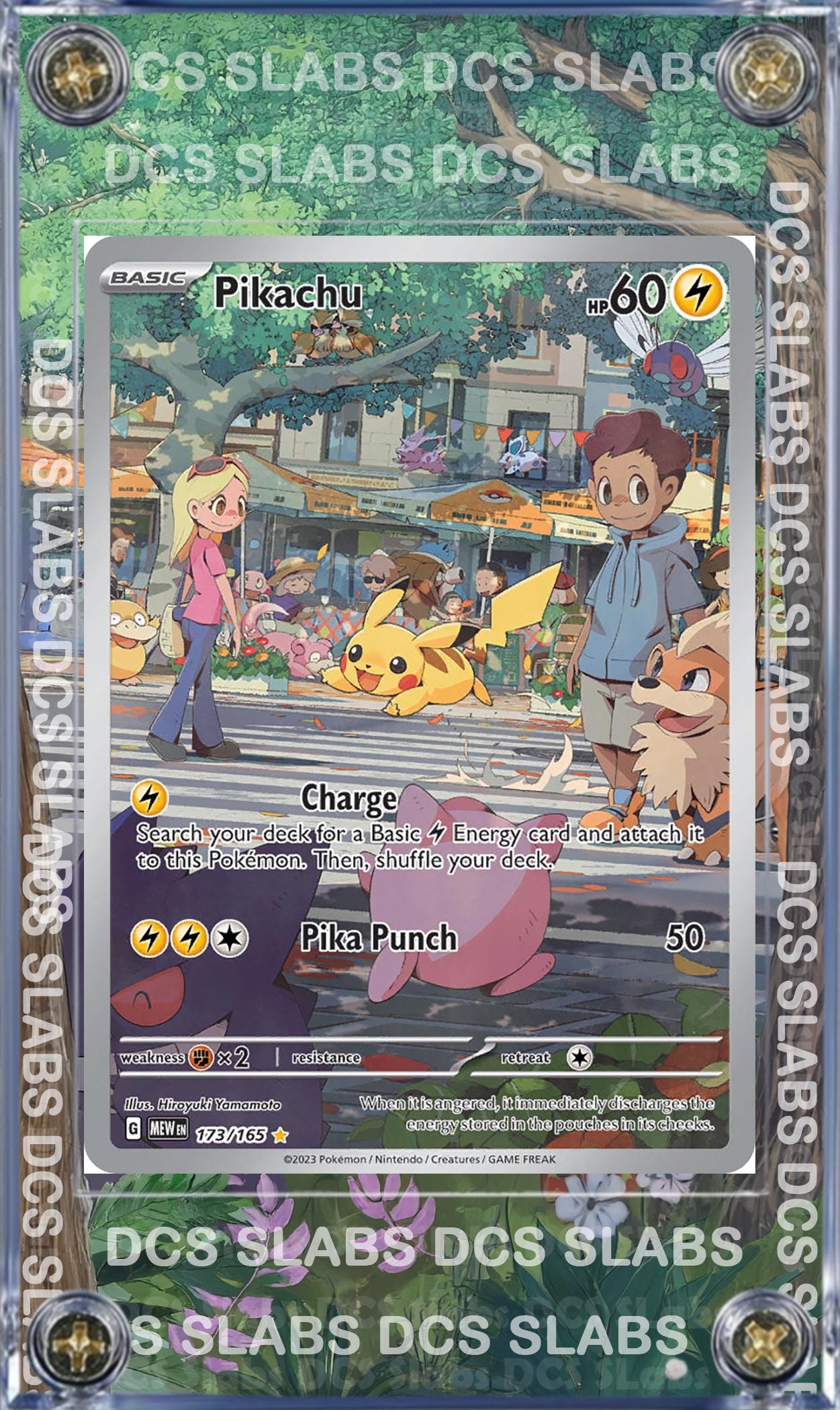 x5 Pokemon 151 IR Custom Display Cases - Pikachu Machoke Mr Mime Omanyte Tangela