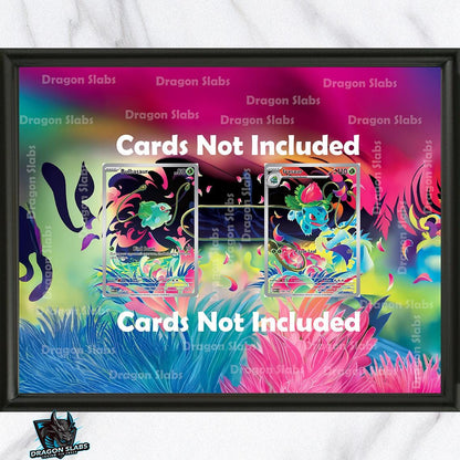 Pokemon Bulbasaur & Ivysaur Mega Evolutions Extended Art Frame 8.5 x 11 Frame