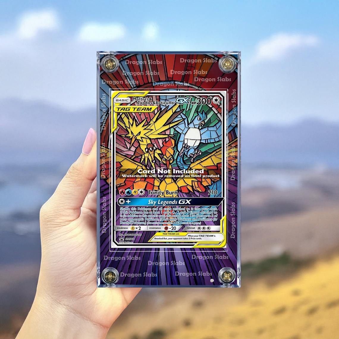 Pokemon Moltres Zapdos Articuno GX SM210 Hidden Fate Promo Extended Artwork Case