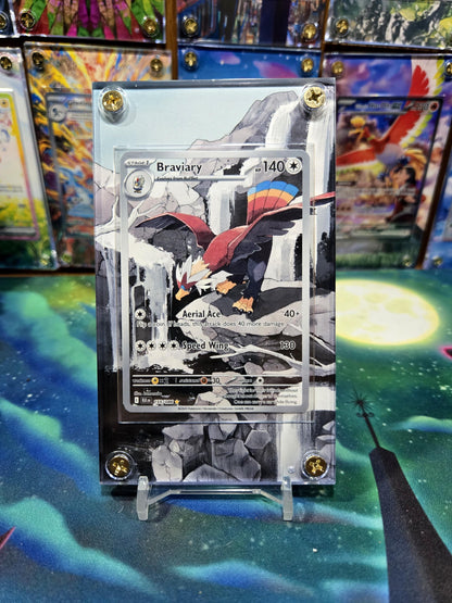 x2 Pokemon Rufflet & Braviary 154 155 IR Black Bolt Extended Art Cases