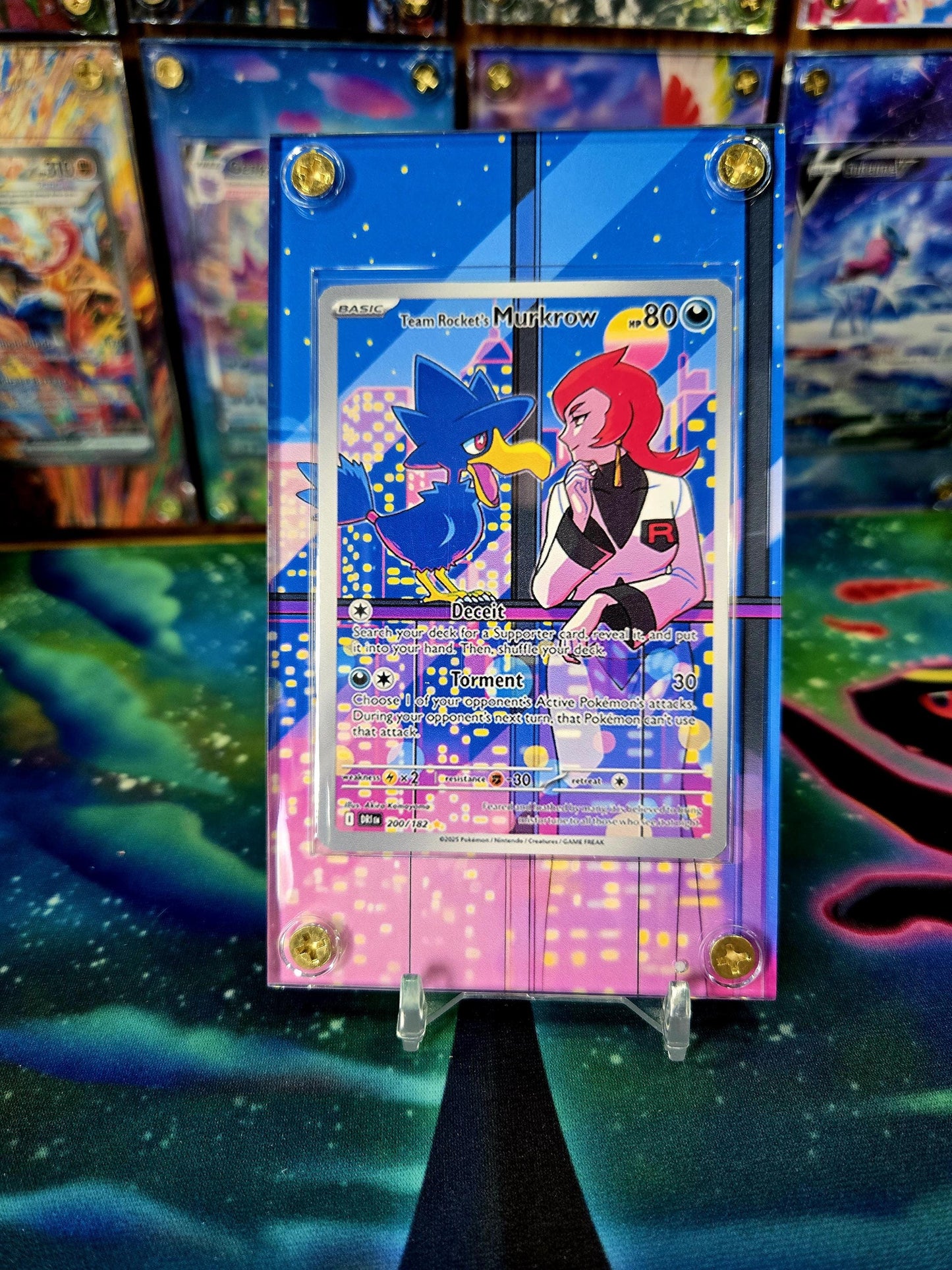 Pokemon Team Rocket's Murkrow 200/182 Destined Rival Extended Art Case