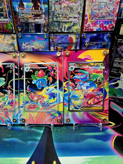x3 Bulbasaur Ivysaur Mega Venusaur EX SIR IR 133 134 177/132 Mega Evolution Extended Artwork Cases