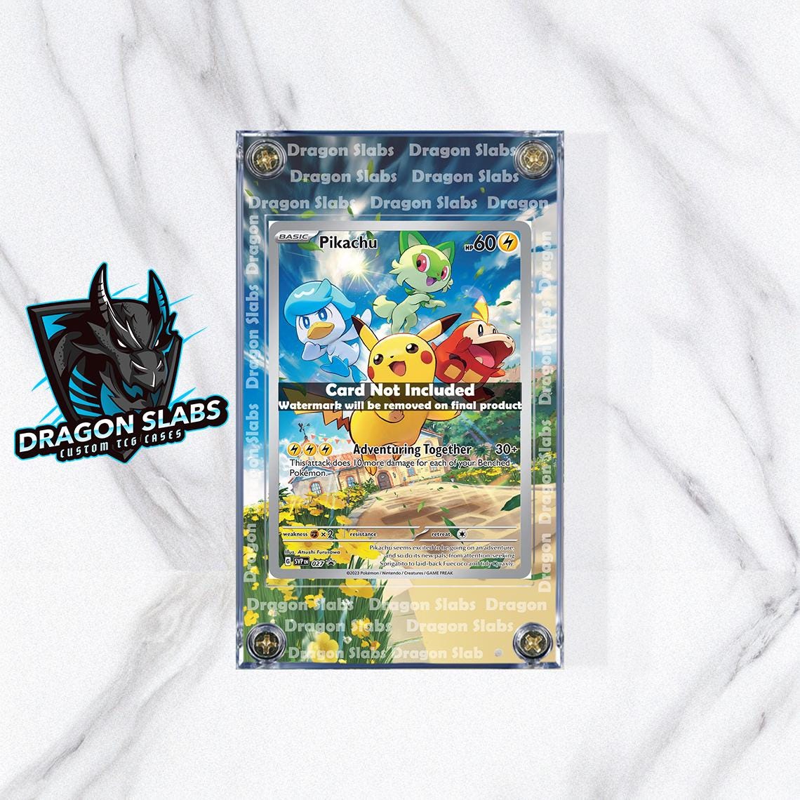 Pokemon Pikachu 027 Paldea Evolved Promo Extended Art Custom Case