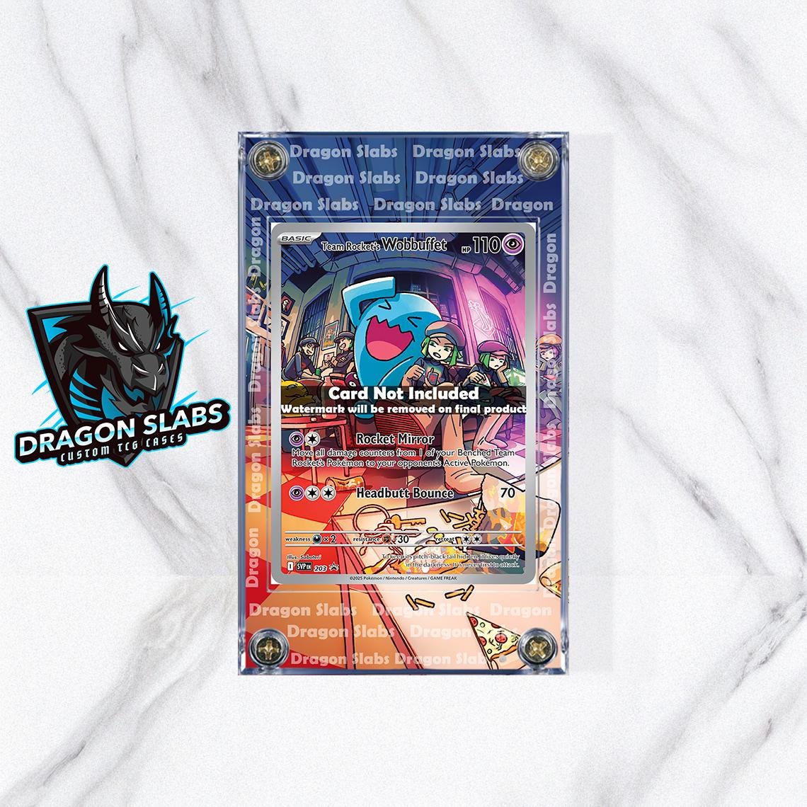 Pokemon Team Rocket’s Wobbuffet 203 Promo Destined Rivals Extended Art Case