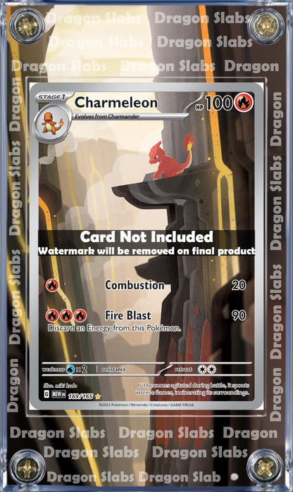 Pokemon 151 Charmeleon IR 169 Custom Display Case Extended Artwork
