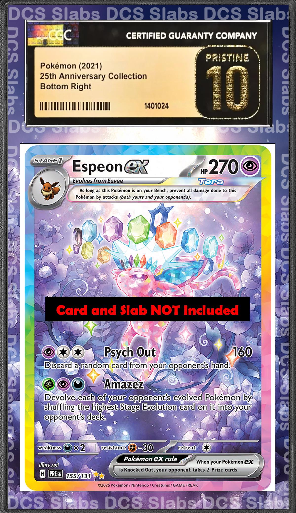 Espeon ex 155/131  PSA bgs CGC tag Extended Artwork Pokemon TCG from Prismatic Evolutions