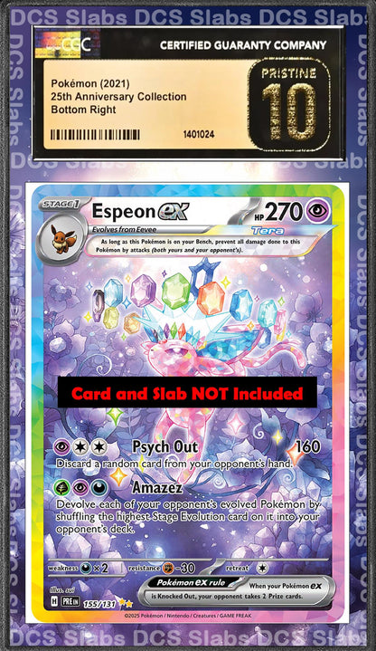 Espeon ex 155/131  PSA bgs CGC tag Extended Artwork Pokemon TCG from Prismatic Evolutions