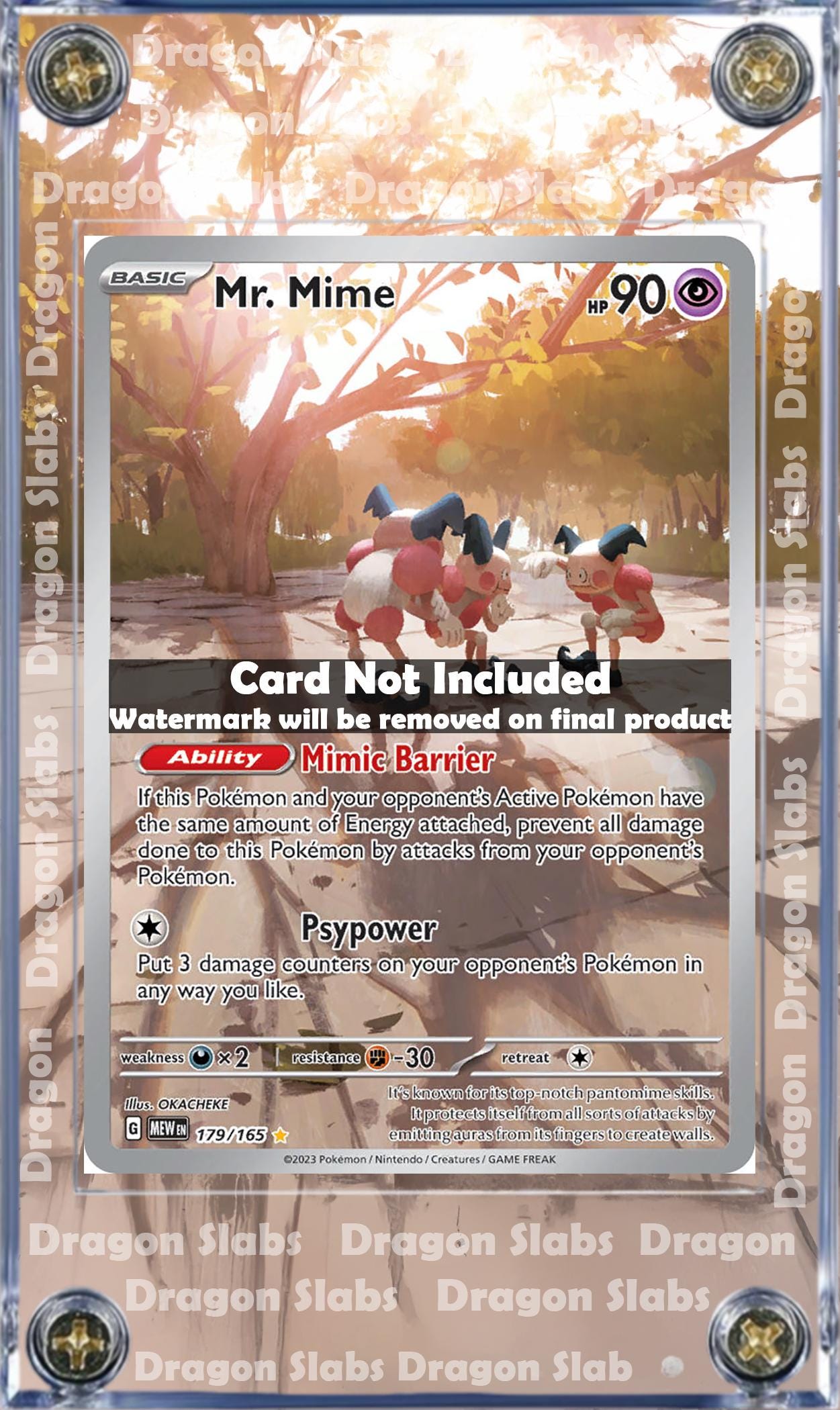 Pokemon 151 Mr. Mime 179/165 Custom Display Case from Pokemon 151 Extended Artwork