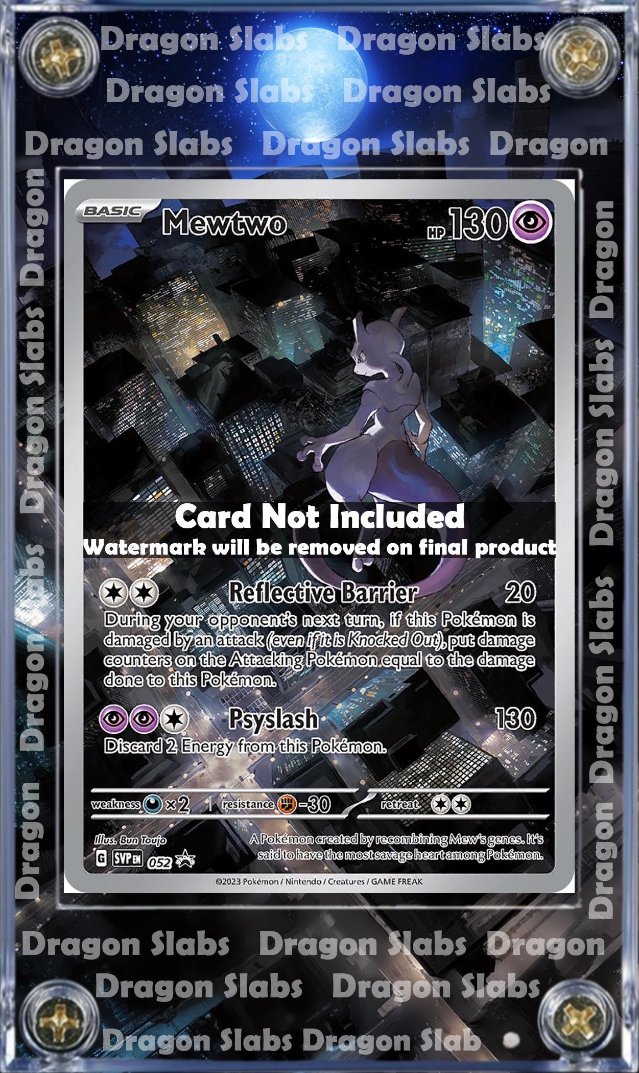 Pokemon Mewtwo 151 Promo SVP 052 Custom Display Case Extended Artwork