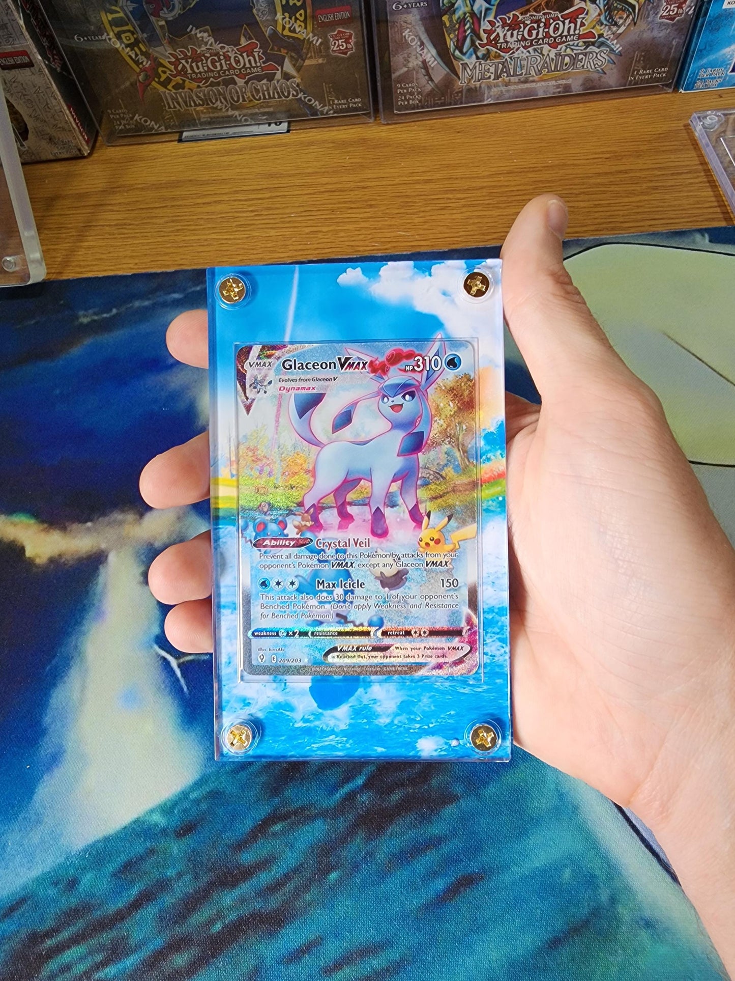 x2 Pokemon Glaceon V & Vmax Alt Art Evolving Skies Extended Artwork Cases