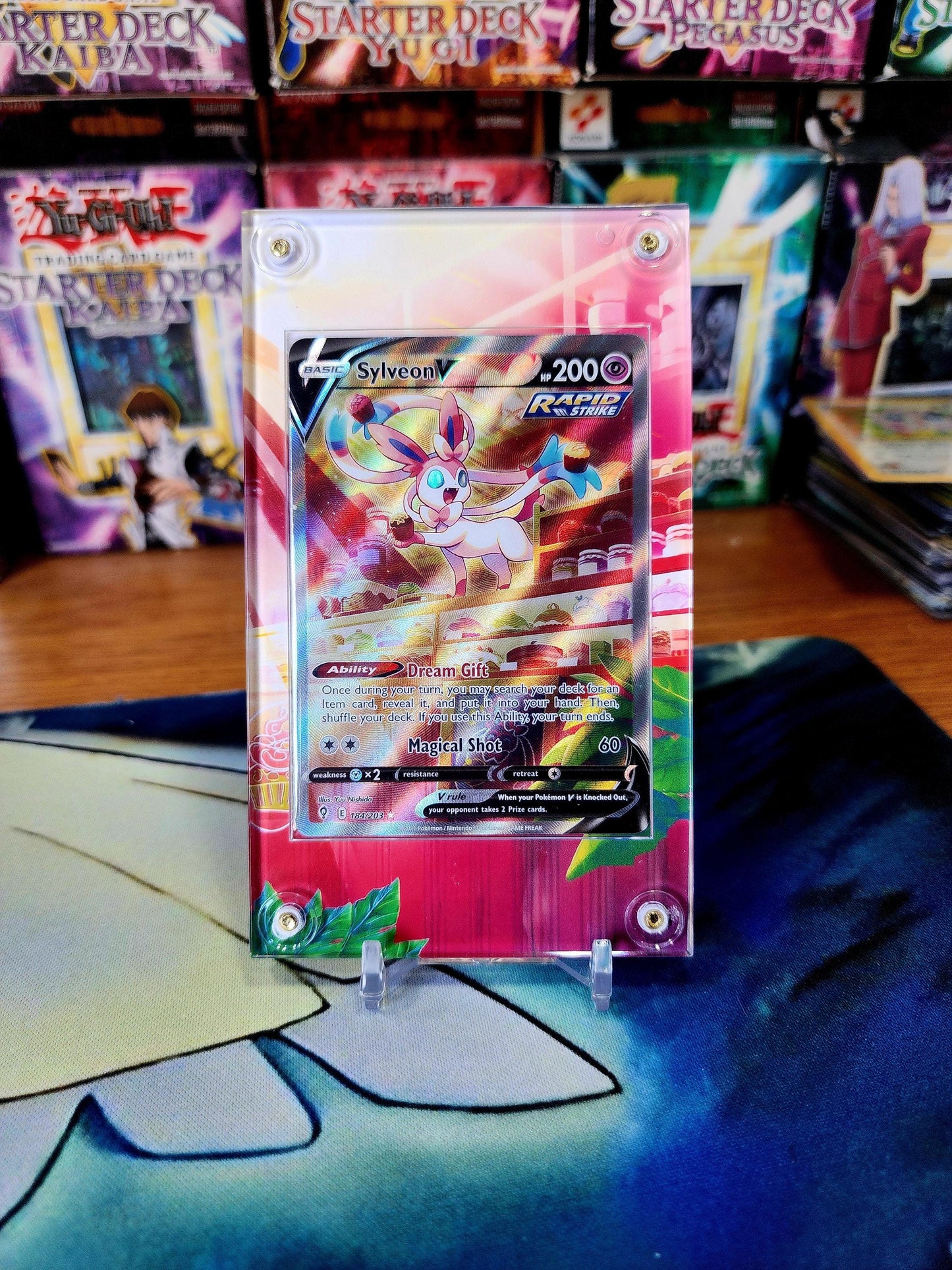 Pokemon Sylveon V Alt Art 184/203 SWSH Evolving Skies Extended Artwork Case