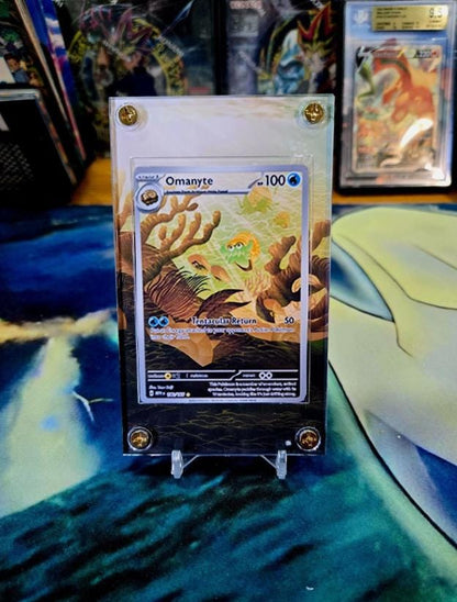Pokemon 151 Omanyte 180/165 Custom Display Extended Artwork Case