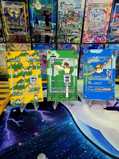 x3 Pidgey Pidgeotto Pidgeot EX 207, 208, 225/197 Obsidian Flames Custom Cases