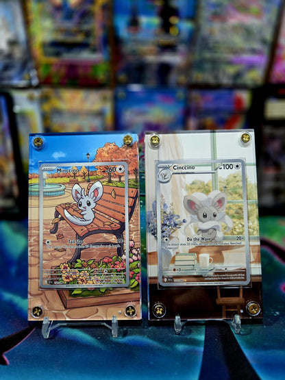 x2 Pokemon Minccino & Cinccino 152 153/086 IR Black Bolt Extended Art Cases