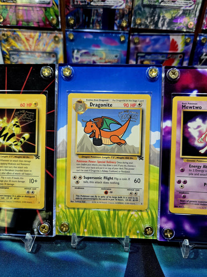 x4 Pokemon Pikachu Dragonite Mewtwo Electabuzz Black Star Movie Promo Extended Art Custom Cases
