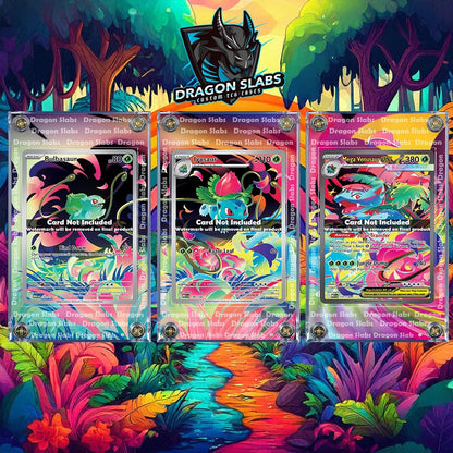 x3 Bulbasaur Ivysaur Mega Venusaur EX SIR IR 133 134 177/132 Mega Evolution Extended Artwork Cases