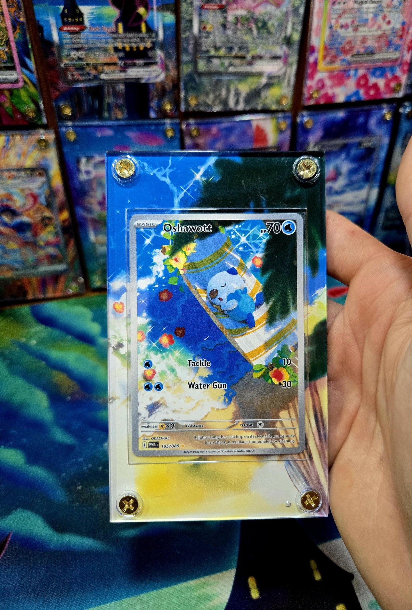 Pokemon Oshawott IR 105/086 White Flare Extended Art Case