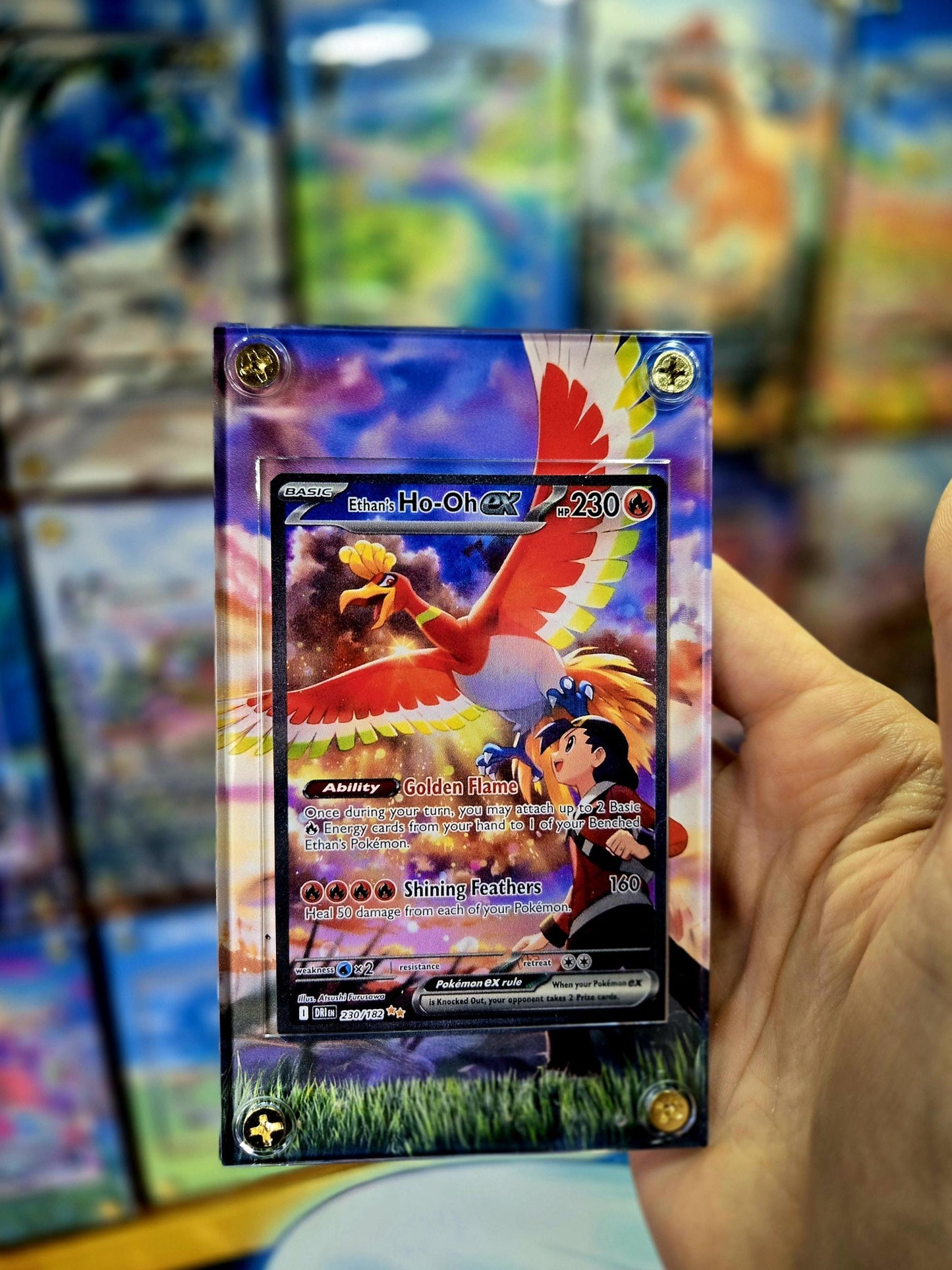 Pokemon Ethan's Ho-Oh ex 230/182 & Ethan's Typhlosion 190/182SIR Destined Rivals Extended Art Cases