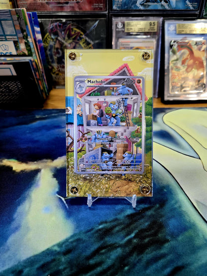 Pokemon 151 Machoke 177/165 Custom Display Case from Pokemon 151 Extended Artwork