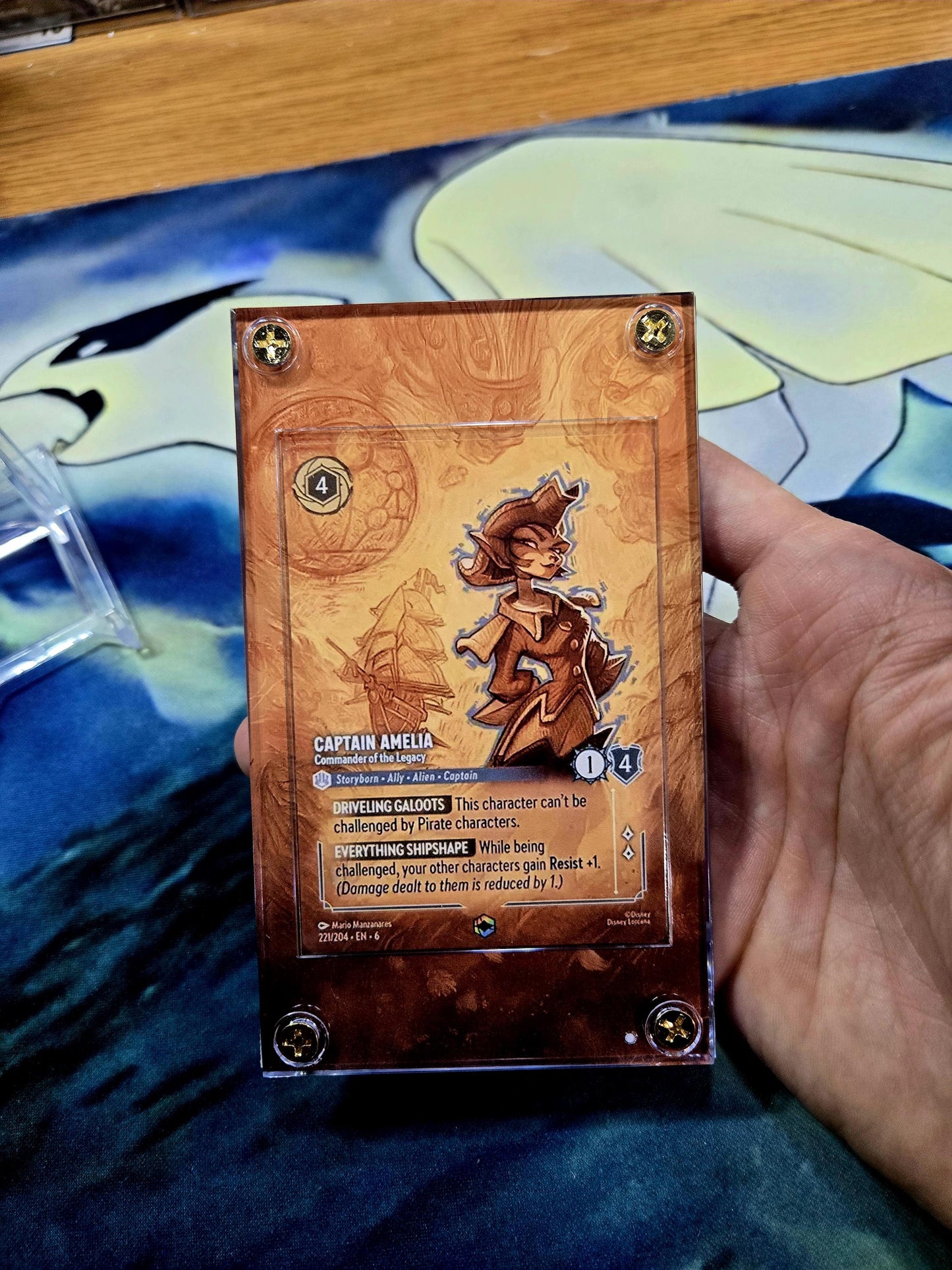 Disney Lorcana Azurite Sea Captain Amelia Commander of the Legacy 221/204 Enchanted Chapter 6 Custom Case