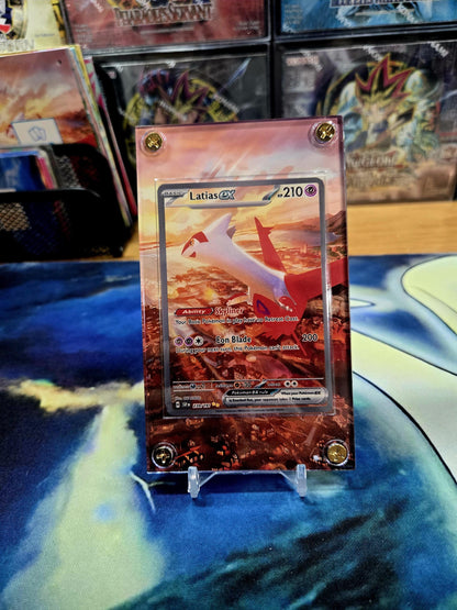 x2 Pokemon Latias EX 239/191 & Latios 203 Custom Display Case from Surging Sparks Extended Artwork