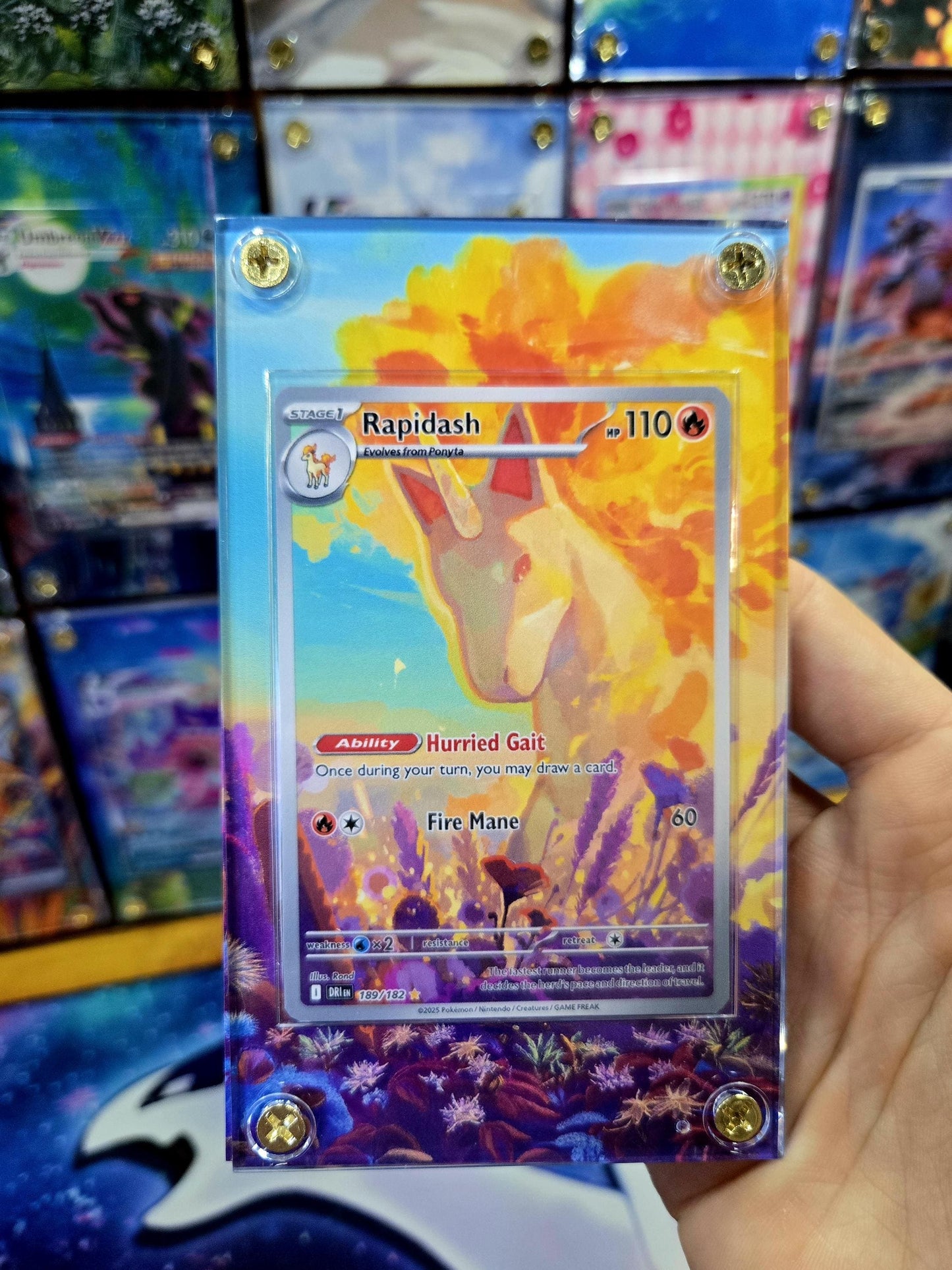 Pokemon Rapidash 189/182 IR Destined Rivals Extended Art Case