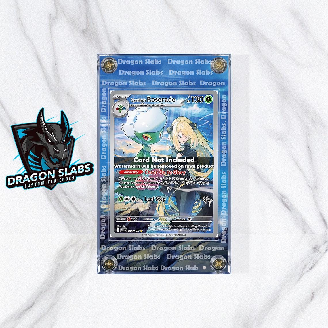 Pokemon Cynthia's Roserade IR 184/182 Destined Rival Extended Art Case