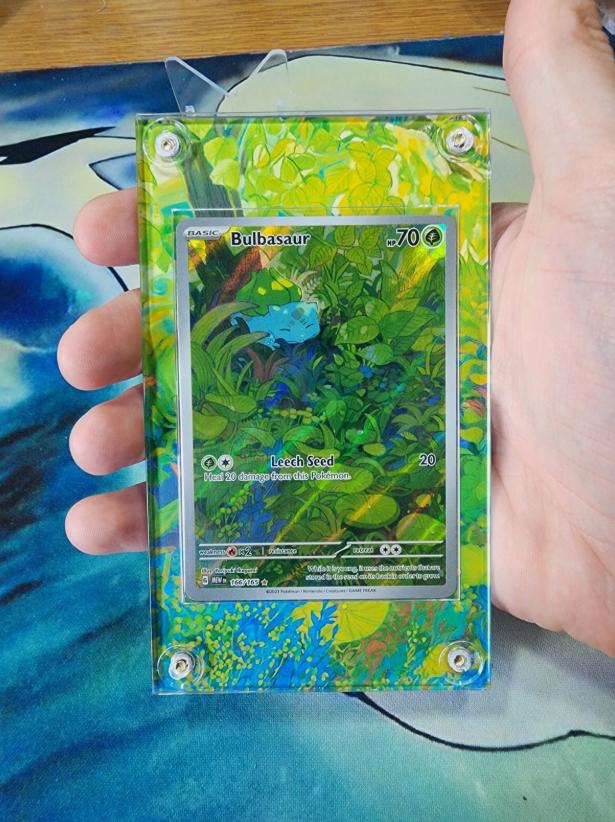 Pokemon 151 Bulbasaur IR 166 Custom Display Case Extended Artwork